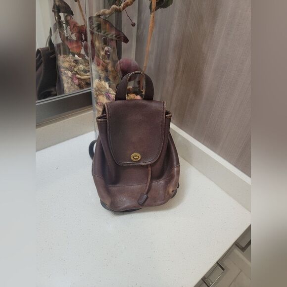 Vintage Coach brown leather backpack 9960 - Picture 1 of 8